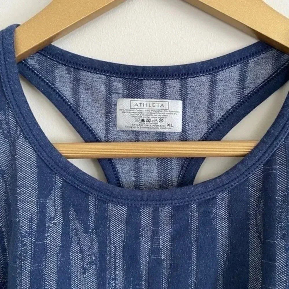 Athleta Ikat Pure Seemless Navy Tank Top - Picture 6 of 8